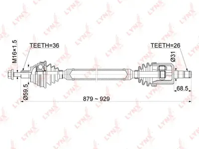 LYNX CD1141 Привод в сборе AUDI A3 II 8PA 04-08/AUDI A4 8K2 08-13