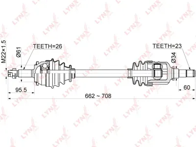 LYNX CD1152 Привод в сборе перед лев