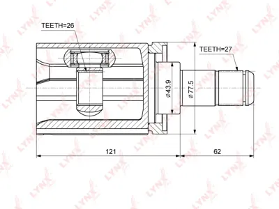LYNX CI1409 Шрус внутренний . L