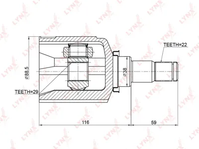 LYNX CI3703 Шрус внутренний Chevrolet Lacetti Aveo 05-
