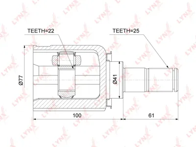 LYNX CI3743 Шрус Kia Ceed 08- внутр.