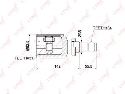 LYNX CI3769 Шрус внутренний R Chevrolet Cruze 1.8 09>