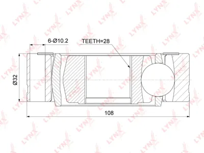 LYNX CI8002 Шрус VW TranSporter IV 1.9D-2.8 90-03 внутр.