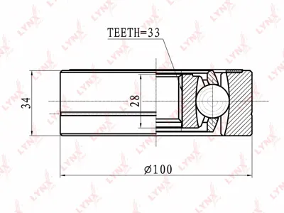 LYNX CI8009 Шрус VAG A3 Octavia Golf 4 96- внутр.