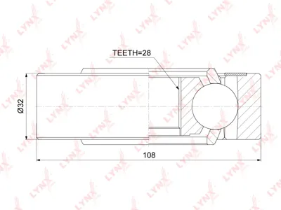 LYNX CI8011 ШРУС Alfa Romeo 166 -00 2.0 V6 внутр.