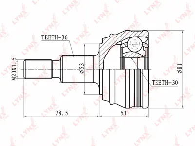 LYNX CO2800 ШРУС VAG A3 Octavia Golf 4 96- наружн.