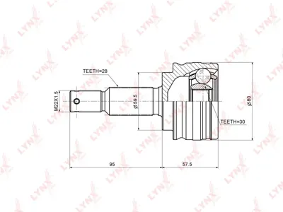 LYNX CO3642 Шрус Mitsubishi LANCER седан (CYZA) 1.5 08-