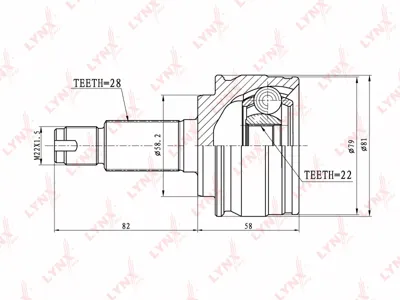 LYNX CO3645 ШРУС Suzuki Grand Vitara 05- наружн.