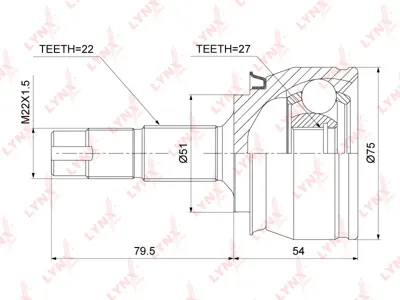 LYNX CO3813 Шрус наружный перед правлев