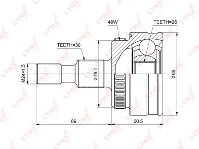 LYNX CO3840A ШРУС наруж. комкт