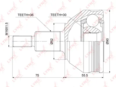 LYNX CO3909 ШРУС Audi A1 -18 наруж.