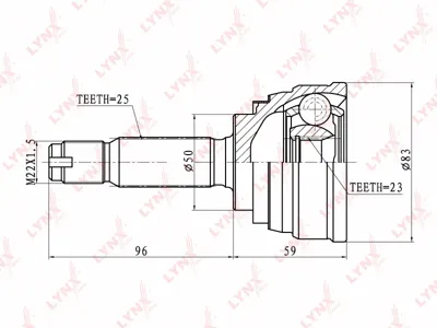 LYNX CO5502 Шрус Hyundai Sonata LANTRA -95 наружн.