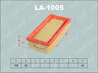 LYNX LA1005 Воздушный фильтр