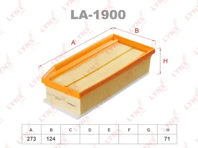 LYNX LA1900 Воздушный фильтр