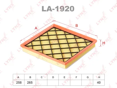 LYNX LA1920 Воздушный фильтр