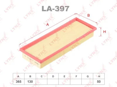 LYNX LA397 Воздушный фильтр