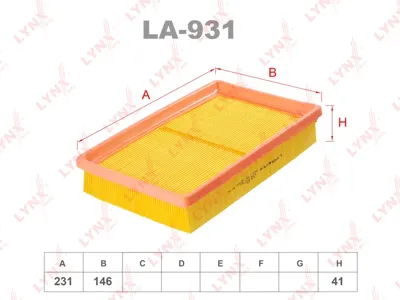 LYNX LA931 Воздушный фильтр