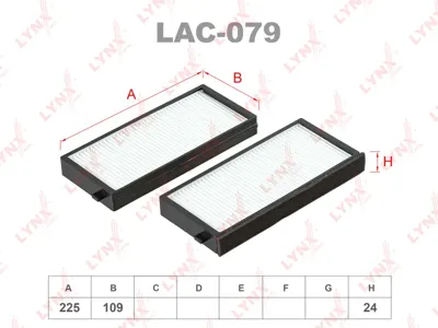 LYNX LAC079 Фильтр салона (2шт)