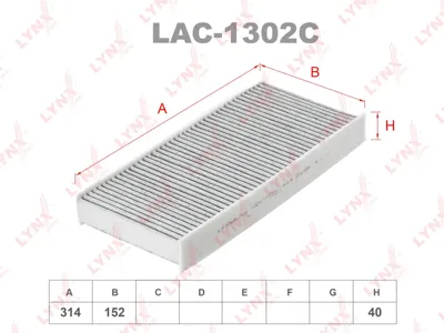 LYNX LAC1302C Фильтр салона Peugeot 407 Citroen C5