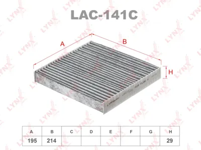 LYNX LAC141C Фильтр салона Toyota Corolla Camry 06- угольный