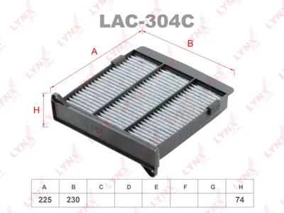 LYNX LAC304C Фильтр салона Mitsubishi LANCEROUTLANDER 03- угольный