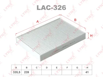 LYNX LAC326 Фильтр салона 335.5x239x41 Volvo XC90 15>