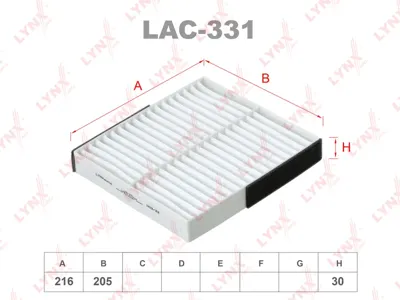 LYNX LAC331 Фильтр салона Citroen C-Crosser, Peugeot 4007, Mitsubishi Outlander 07>