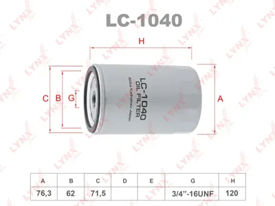 LYNX LC1040 Фильтр масляный Skoda Superb II(3T4-3T5) 1.4 08-15