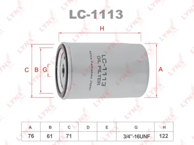 LYNX LC1113 Фильтр масляный