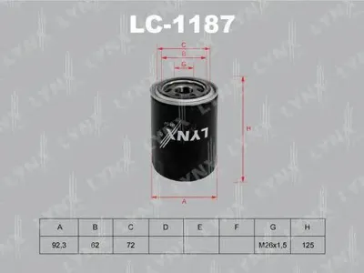 LYNX LC1187 Фильтр масляный
