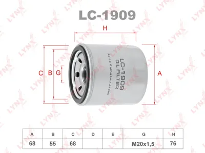 LYNX LC1909 Фильтр масляный