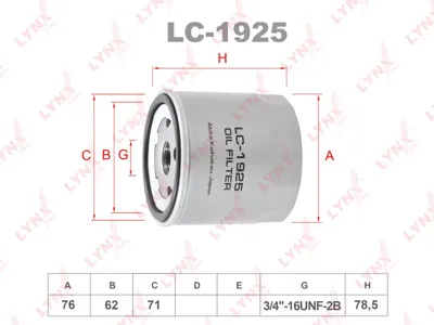 LYNX LC1925 Фильтр масляный