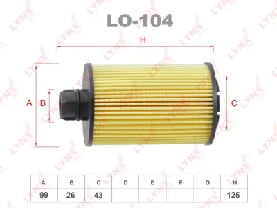 LYNX LO104 Фильтр масляный