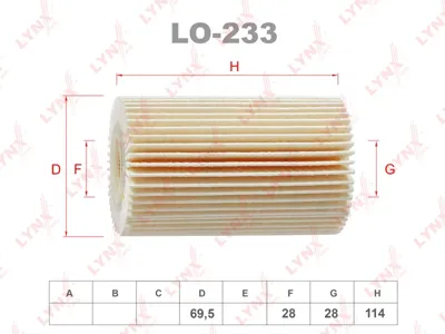 LYNX LO233 Фильтр масляный Toyota Land Cruiser J7 4.5 TD 07>