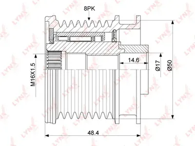 LYNX PA1078 Муфта свободного хода генератора MERCEDES-BENZ G320D-350D(W463) 11> / GL320D-350D(X164) 06> / ML280D
