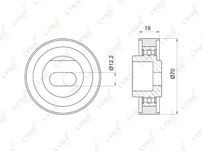 LYNX PB1020 Ролик натяжной ГРМ Honda Accord 2.0-2.3 90-03 Prelude 2.0-2.3 92-00 Shuttle 2.2-2.3 94-04