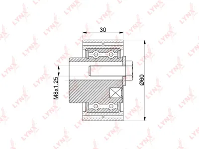 LYNX PB1139 Ролик натяжной ГРМ Citroen Berlingo (MF) 2.0D 99-11 C5 I-II 2.0D-2.2D 01> C8 2.0D-2.2D 02> Ju