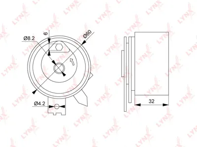 LYNX PB1191 Ролик натяжной / ГРМ RENAULT Clio II-III 1.5D 01> / Duster 1.5D 10> / Fluence 1.5D 10> / Kangoo I-II 1.5D 01> / Logan/Sandero I-II 1.5D 04> / Megane/Scenic II-III 1.5D 03>, NISSAN Almera(N16) 1.5D 03-