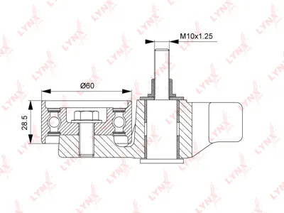 LYNX PB1252 Ролик Mitsubishi L200 натяжной ГРМ в сборе