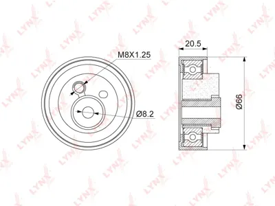 LYNX PB1323 Ролик ГРМ Audi 80 (91-),100 (90-),A6 (94-) натяжителя