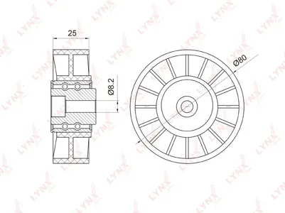 LYNX PB5008 Ролик натяжителя поликлин.ремня