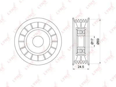 LYNX PB5162 Ролик натяжного механизма приводной Ford Focus I 1.4-1.6 98-04