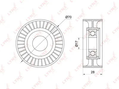 LYNX PB5181 Ролик натяжителя поликлин.ремня