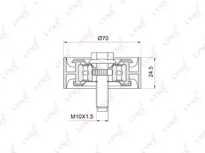 LYNX PB7020 Ролик направляющий приводной Mitsubishi ASX 1.8-2.0 10> Lancer 1.8-2.0 08> Outlander II 2.0-2.4 06-12, Citroen C-Crosser 2.0-2.4 08>, Chrysler Sebring 2.0-2.4 07-10, Jeep Patriot 2.0-2.4 08>, PE