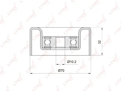 LYNX PB7032 Ролик направляющий приводной Toyota Camry (V4050) 3.5 08> Land Cruiser Prado (120150) 4.0 03> Highlander 3.5 07> Alphard 3.5 08>, Lexus ES 350 06> GS 250-450h 05> IS 250-350 05> RX 350