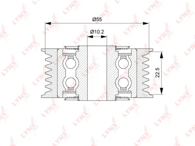 LYNX PB7042 Ролик направляющий приводной Lexus LS460 08> GS460 07>