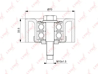 LYNX PB7044 Ролик направляющий приводной Nissan Navara(D40) 2.5D 05> Pathfinder (R51) 2.5D 05>