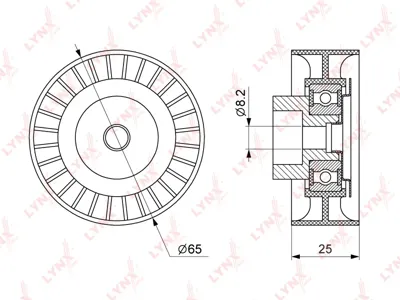 LYNX PB7154 Ролик направляющий приводной Ford Mondeo III 2.0-2.2D 00-07 Transit 2.0-2.2D 06-14 Transit Cus