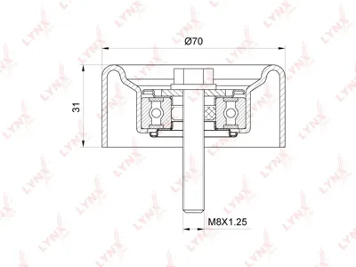 LYNX PB7205 Ролик направляющий приводной Chevrolet Captiva 2.4 11> Opel Antara 2.4 10> Astra J 2.0 12> In