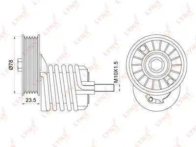 LYNX PT3164 Натяжитель приводной Audi A4 1.9D 95-00 A6 1.9D 97-00 VW Passat 1.9D 96-00